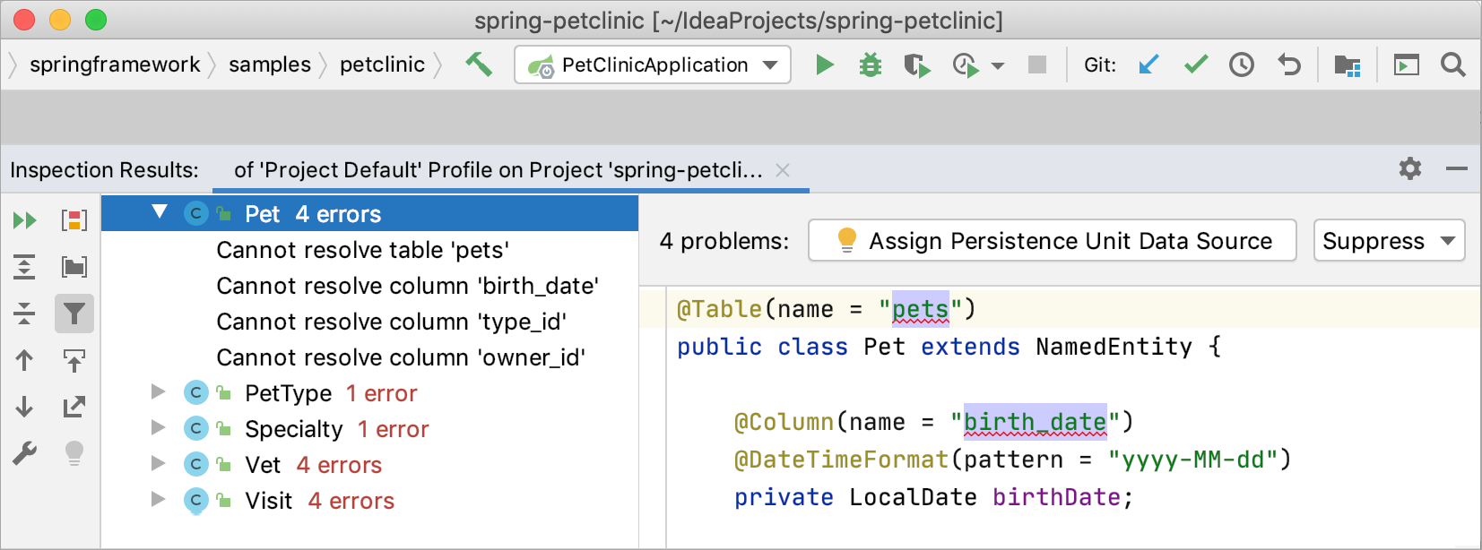 Analysing code in IntelliJ IDEA Analysing code in IntelliJ IDEA