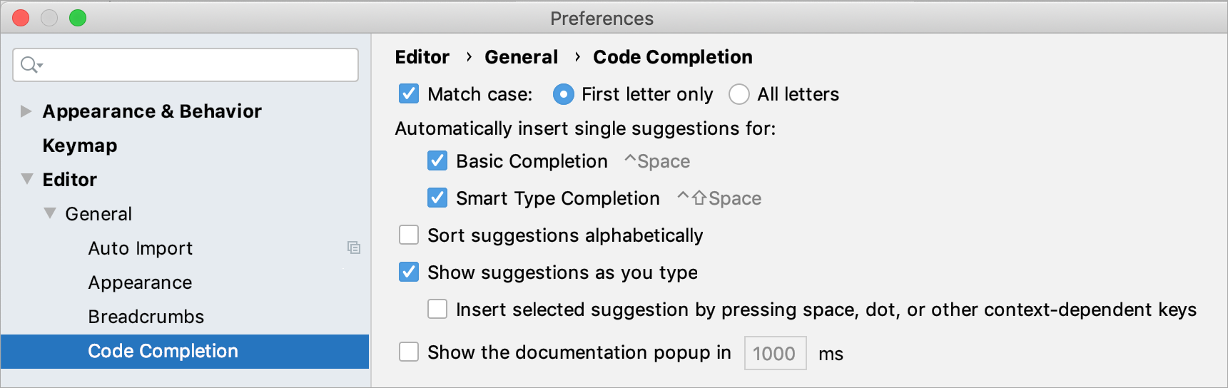 Code completion Code completion