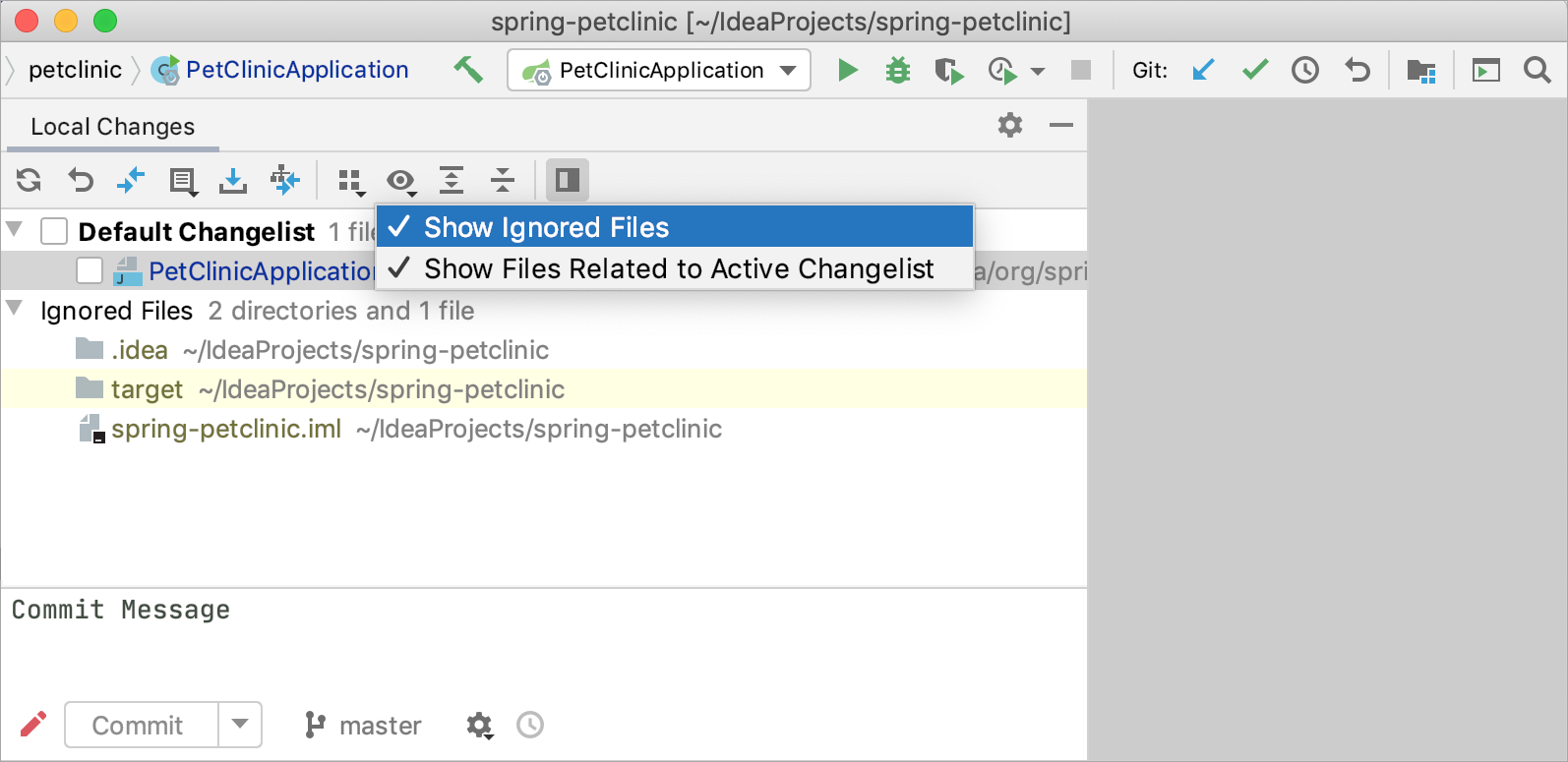 Showing ignored files Showing ignored files