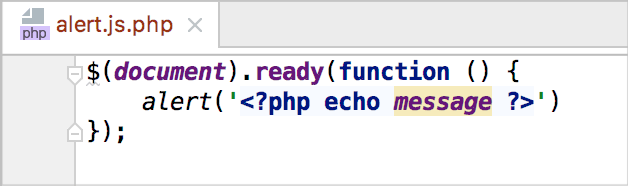 Mixed syntax highlighting in a js.php file