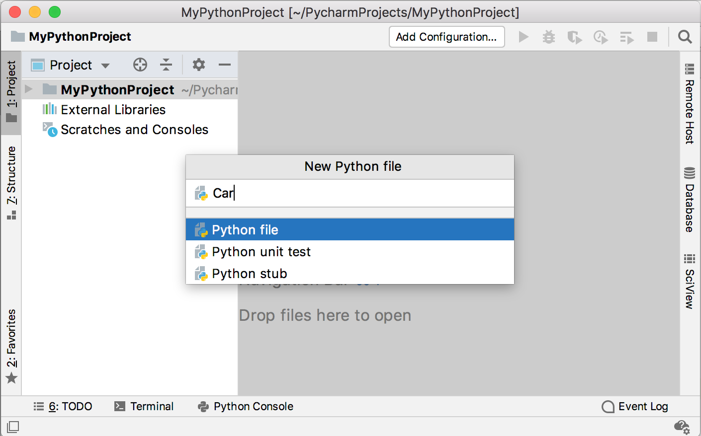 Creating a new Python file