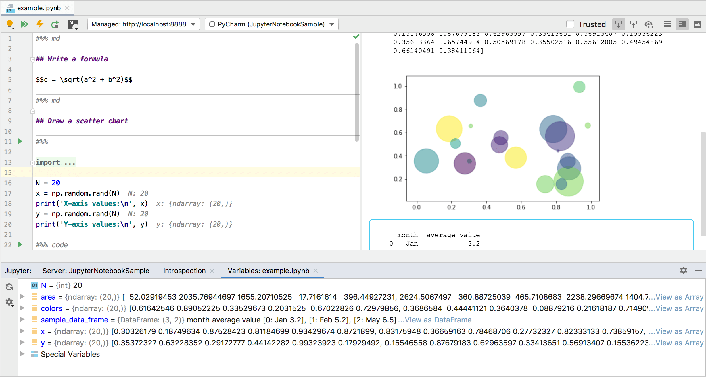 Jupyter ノートブックコードセルの実行とデバッグ Intellij Idea