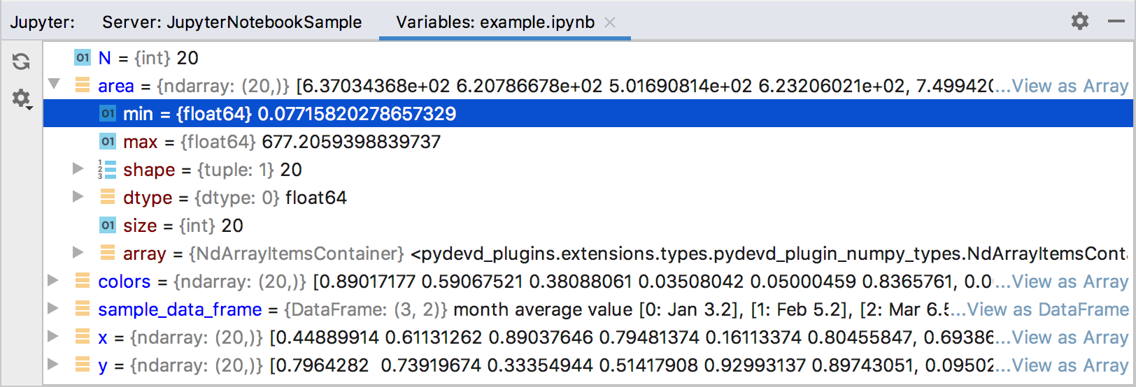 Jupyter ノートブックコードセルの実行とデバッグ Intellij Idea