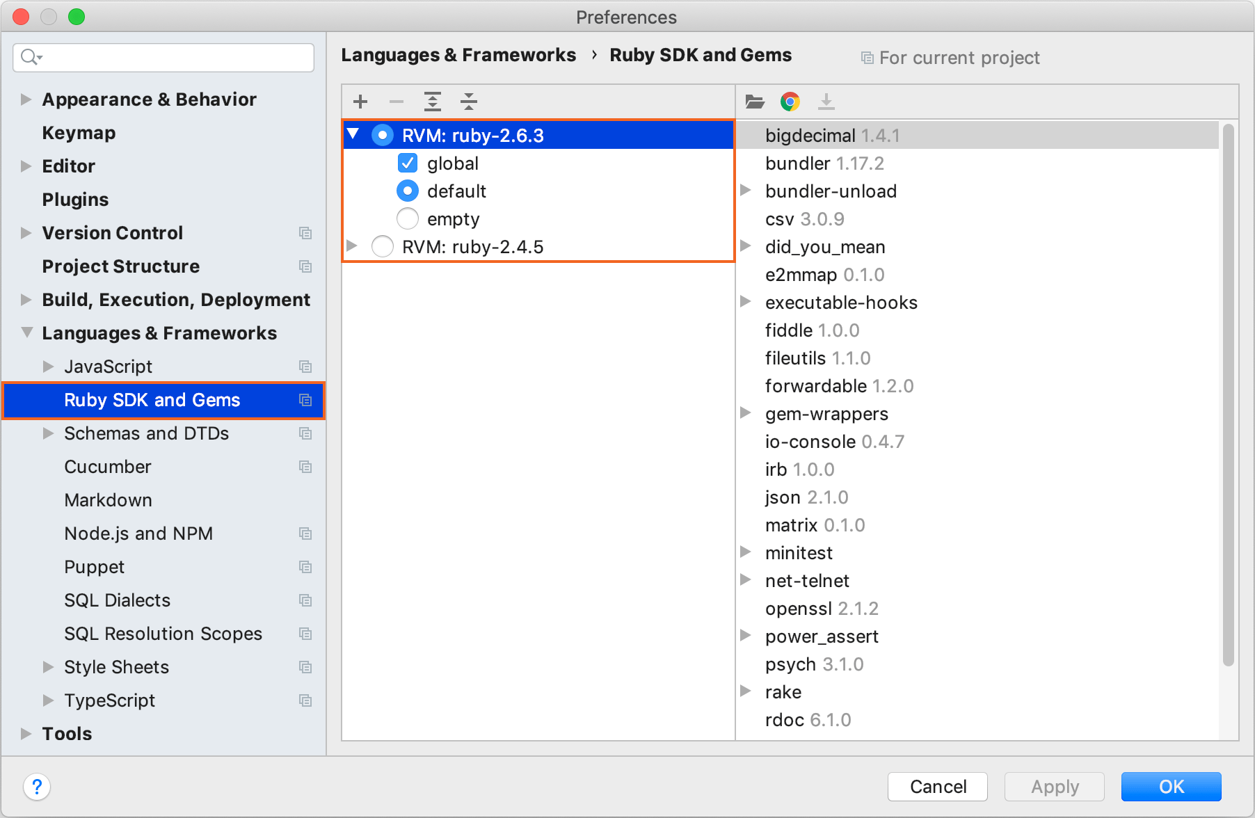 Select Ruby interpreter
