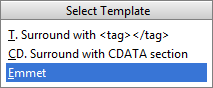 Select Template context menu