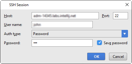 Ssh connection information Ssh connection information