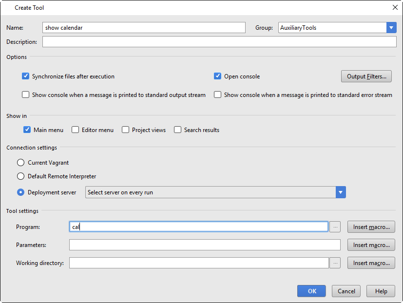 Ssh external tools Ssh external tools