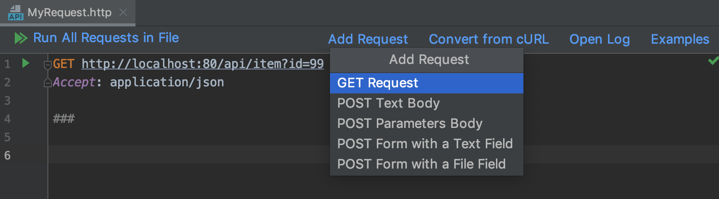 Add an HTTP request