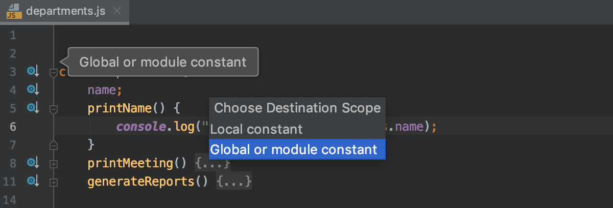 Introduce Constant: select scope