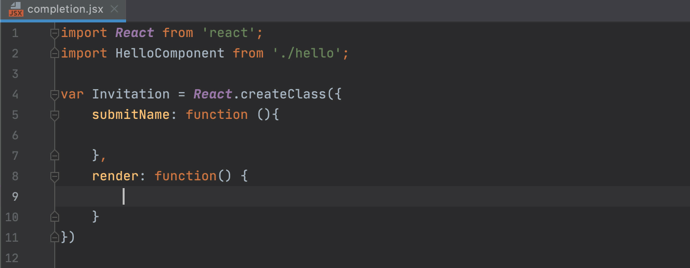 webstorm react snippets