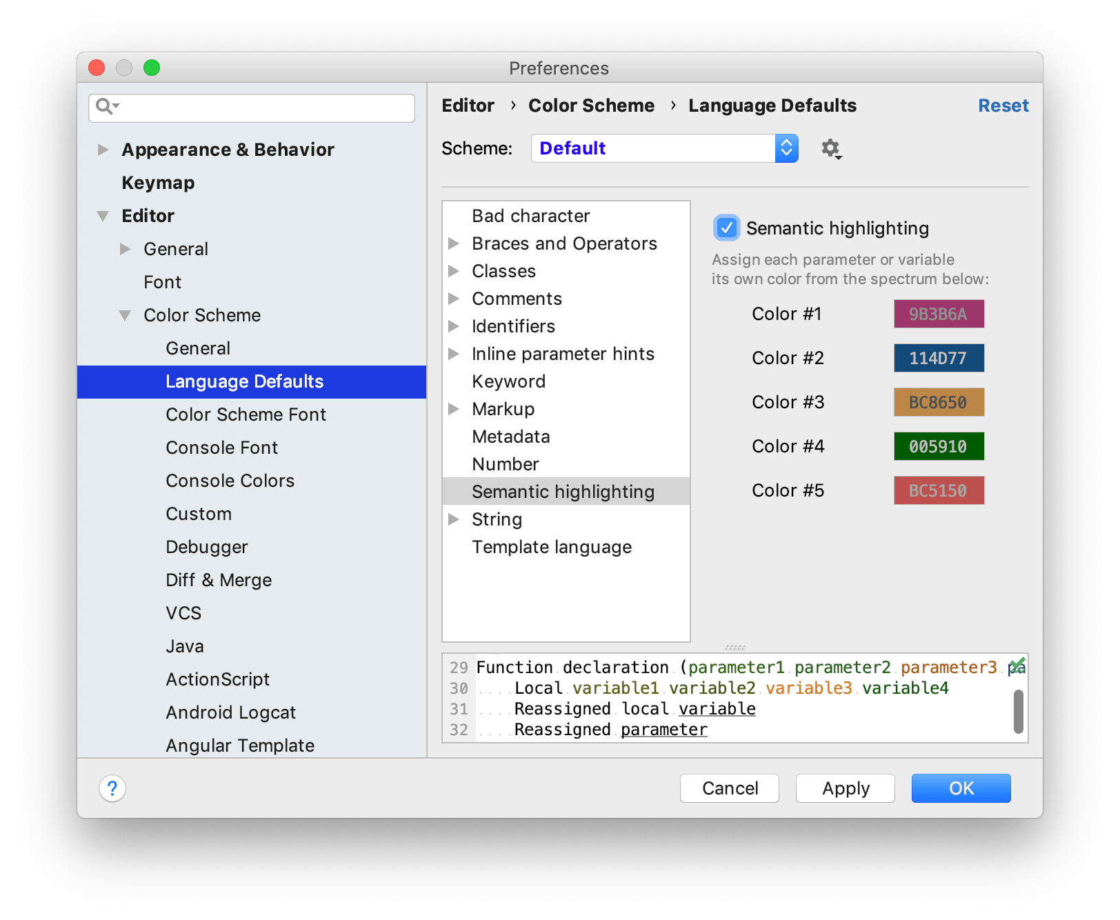 Colors And Fonts Intellij Idea