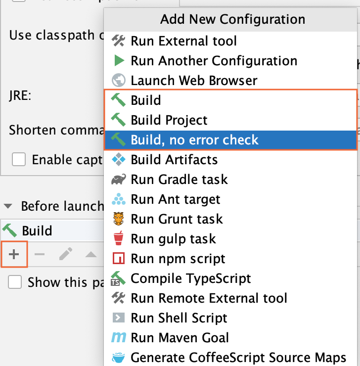 Run/Debug Configuration: Add new configuration.