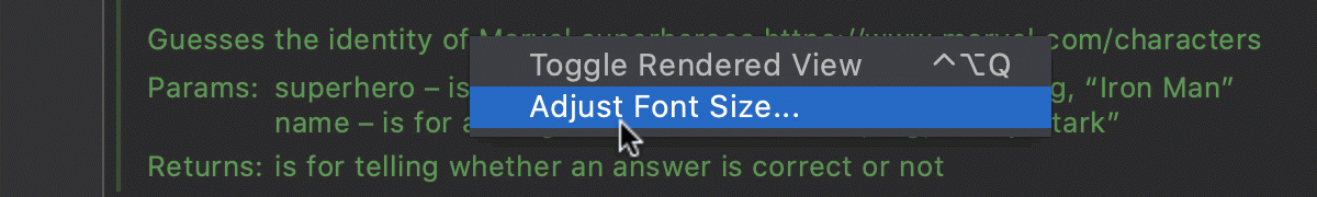 Adjust font size