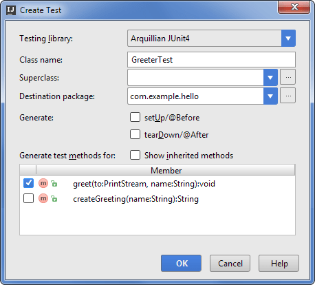 Arq10dialog create test