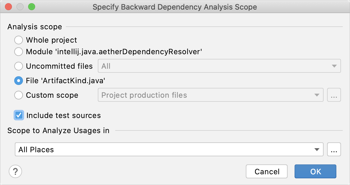 Running the backward dependencies analysis