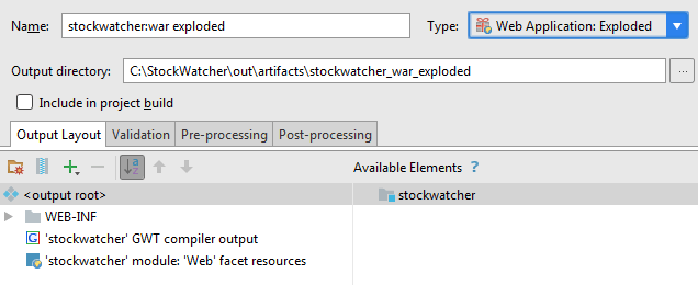 Basic artifact configuration