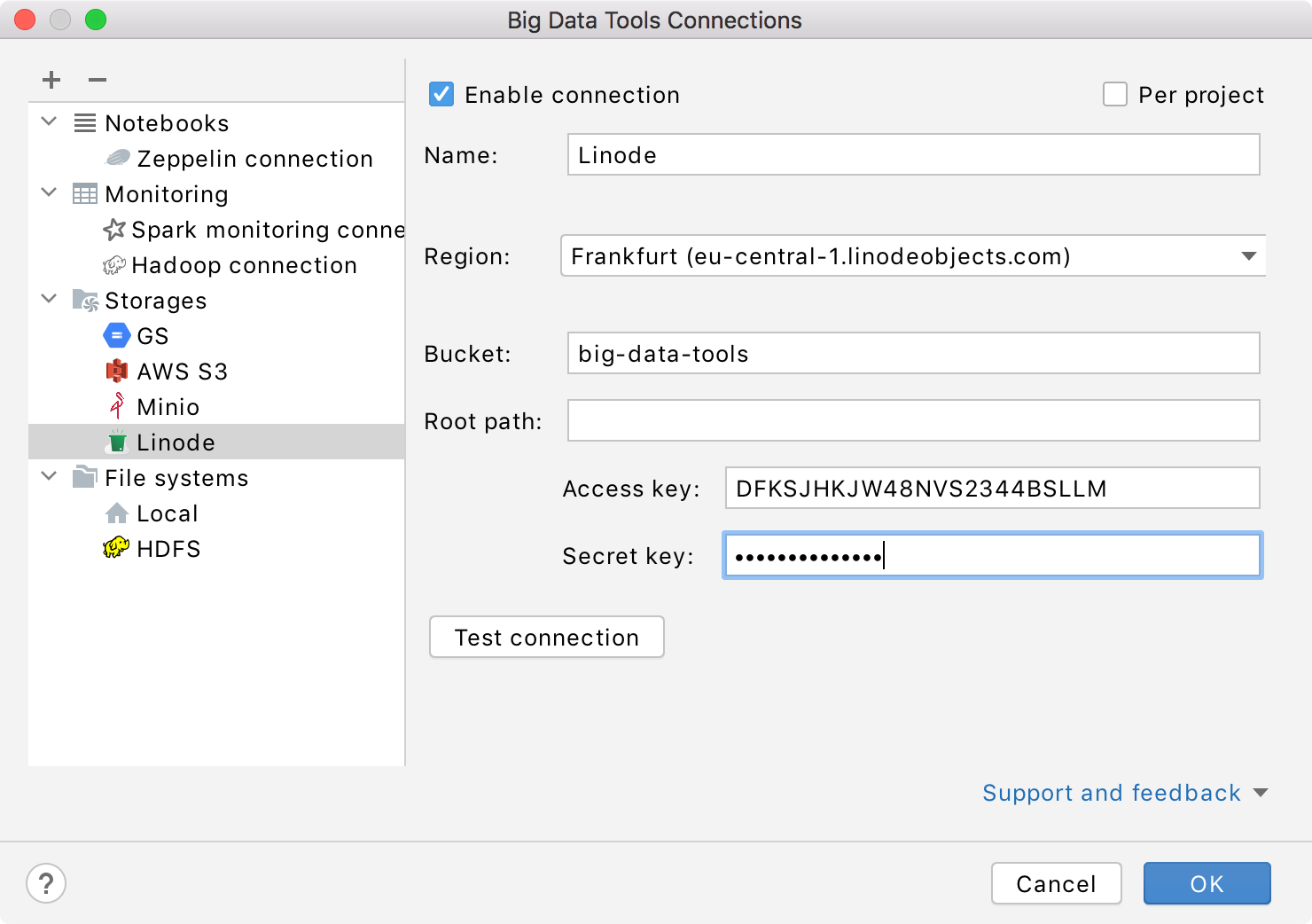 Configure Linode connection