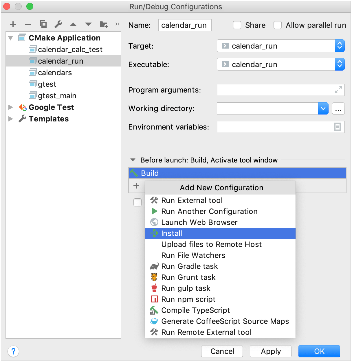 install cmake prefix