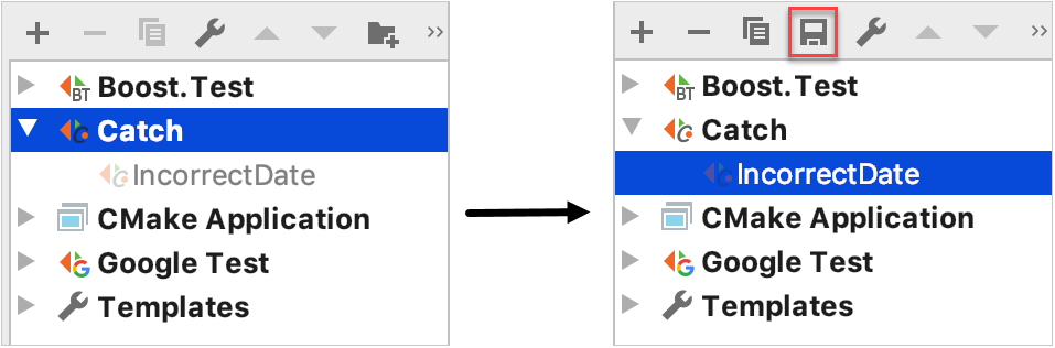 saving temporary test configuration