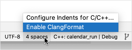 Enable ClangFormat from the code style switcher