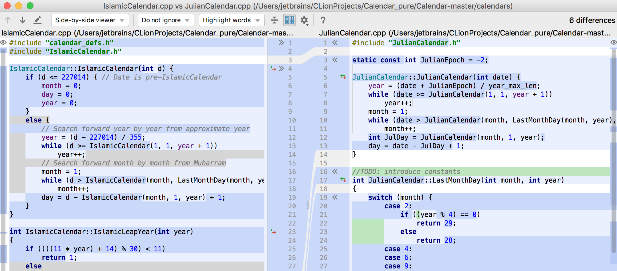 ファイル フォルダー テキストソースを比較する Clion