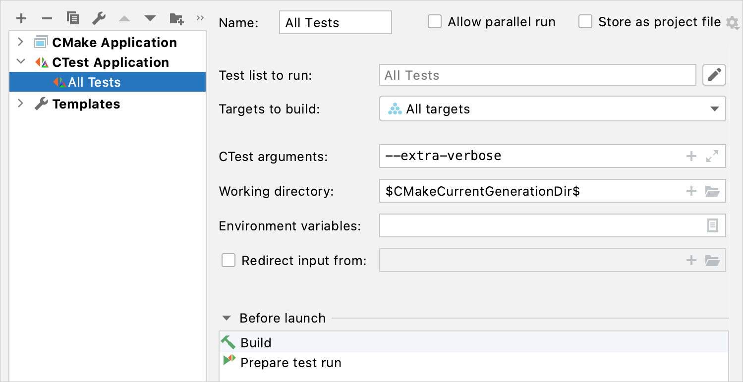 clion configuration