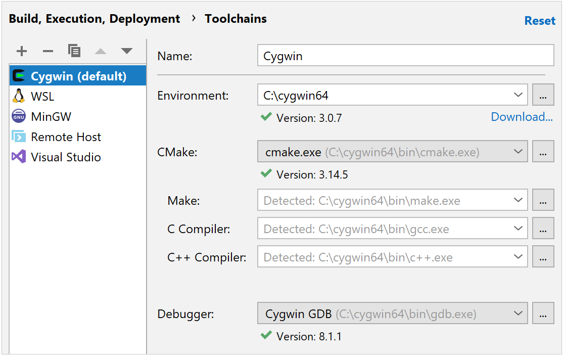 Cygwin toolchain