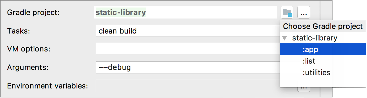 Choose Gradle project