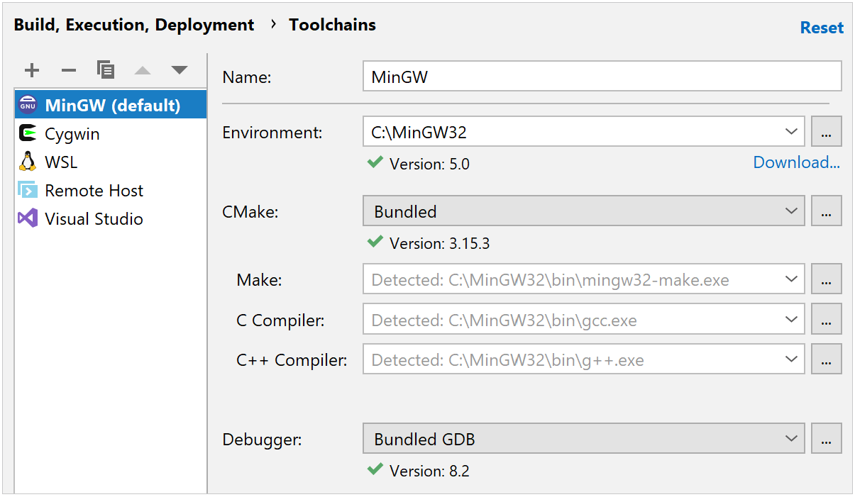 MinGW toolchain