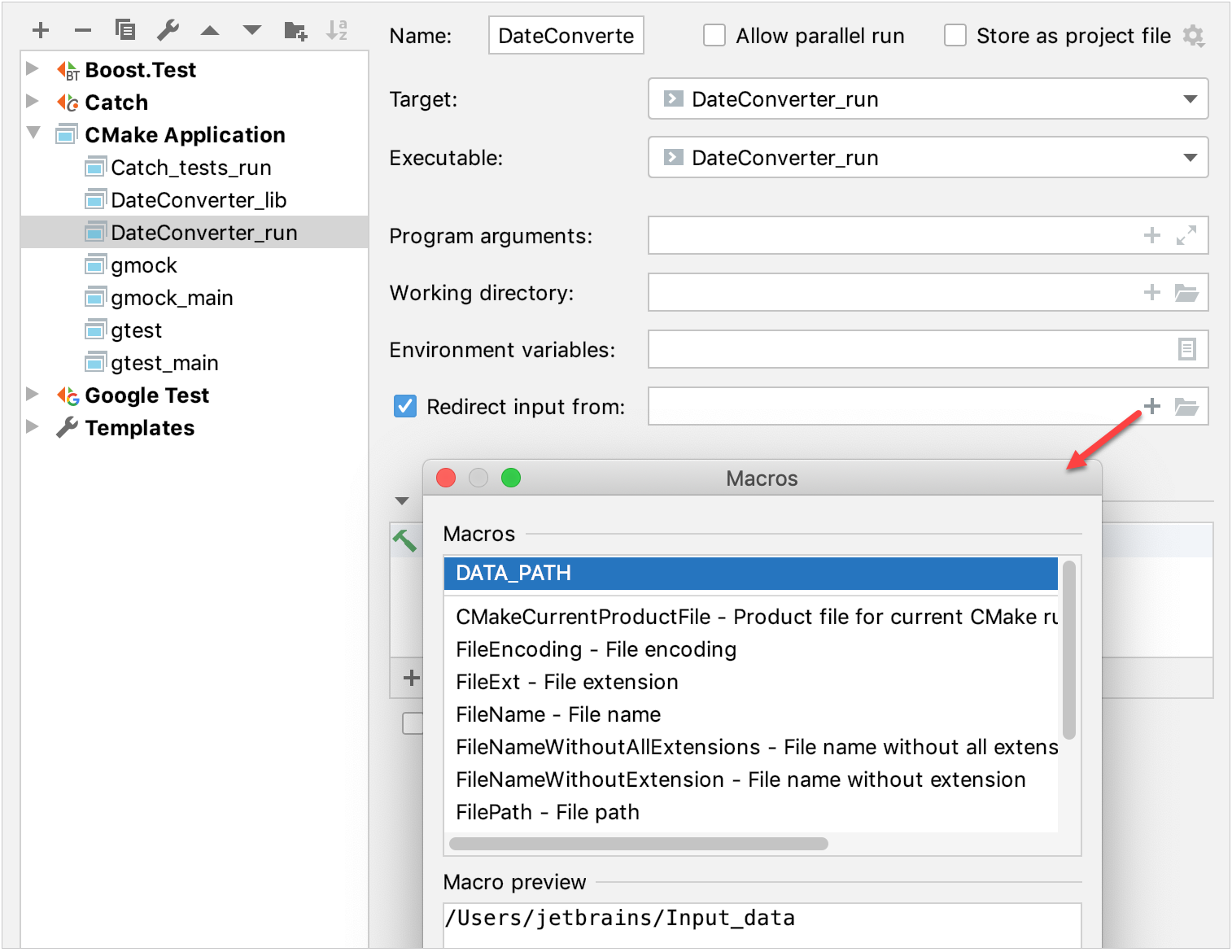 Using a path variable in configurations