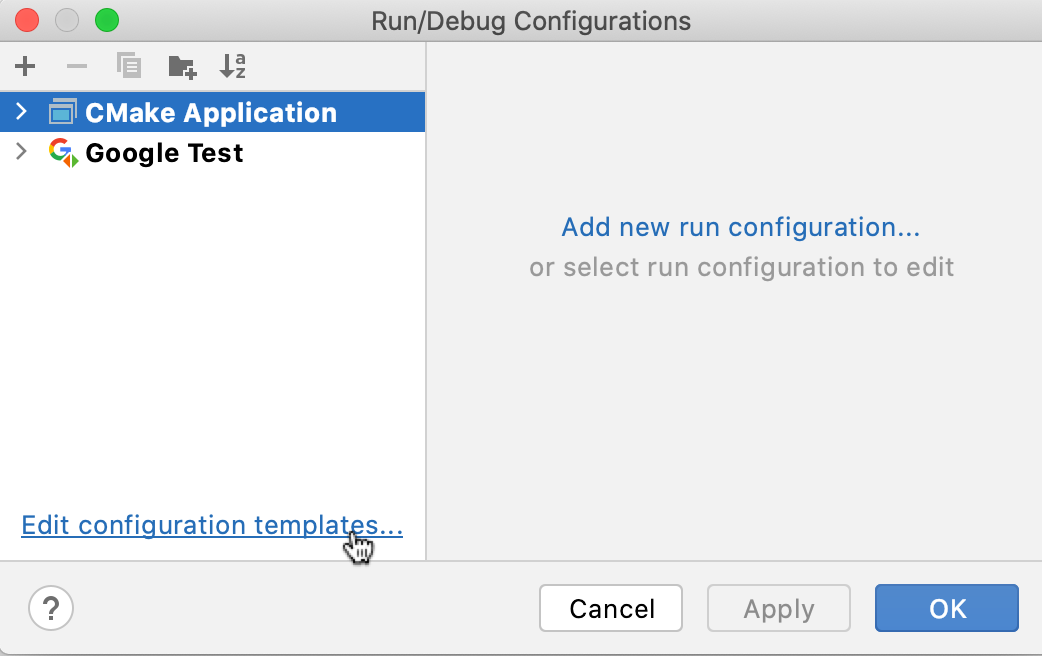 Editing a configuration template