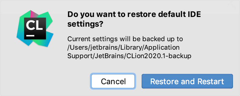 A popup prompting to confirm that you want to restore the default settings