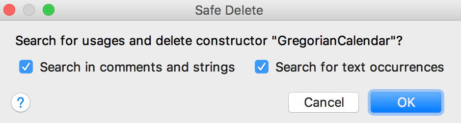 Safe Delete dialog