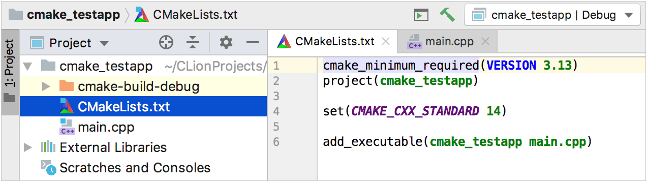 Quick Cmake Tutorial Clion