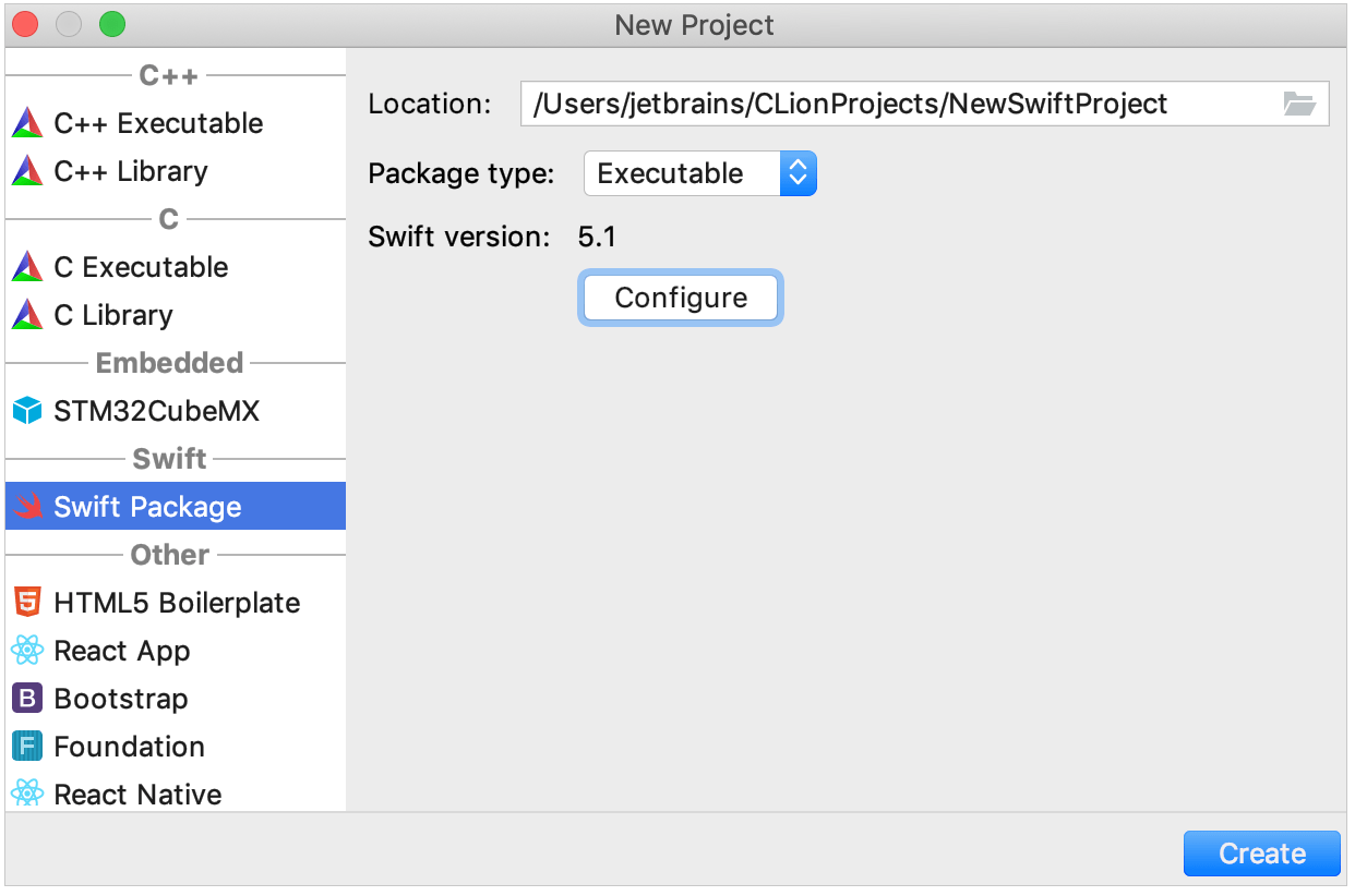 new Swift Package project