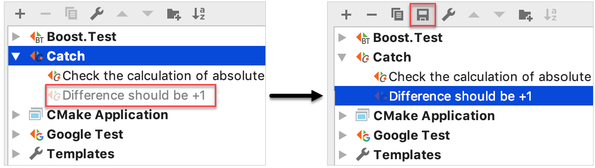 saving a temporary configuration