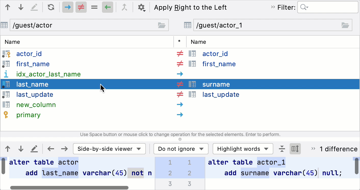 Compare different files in two folders