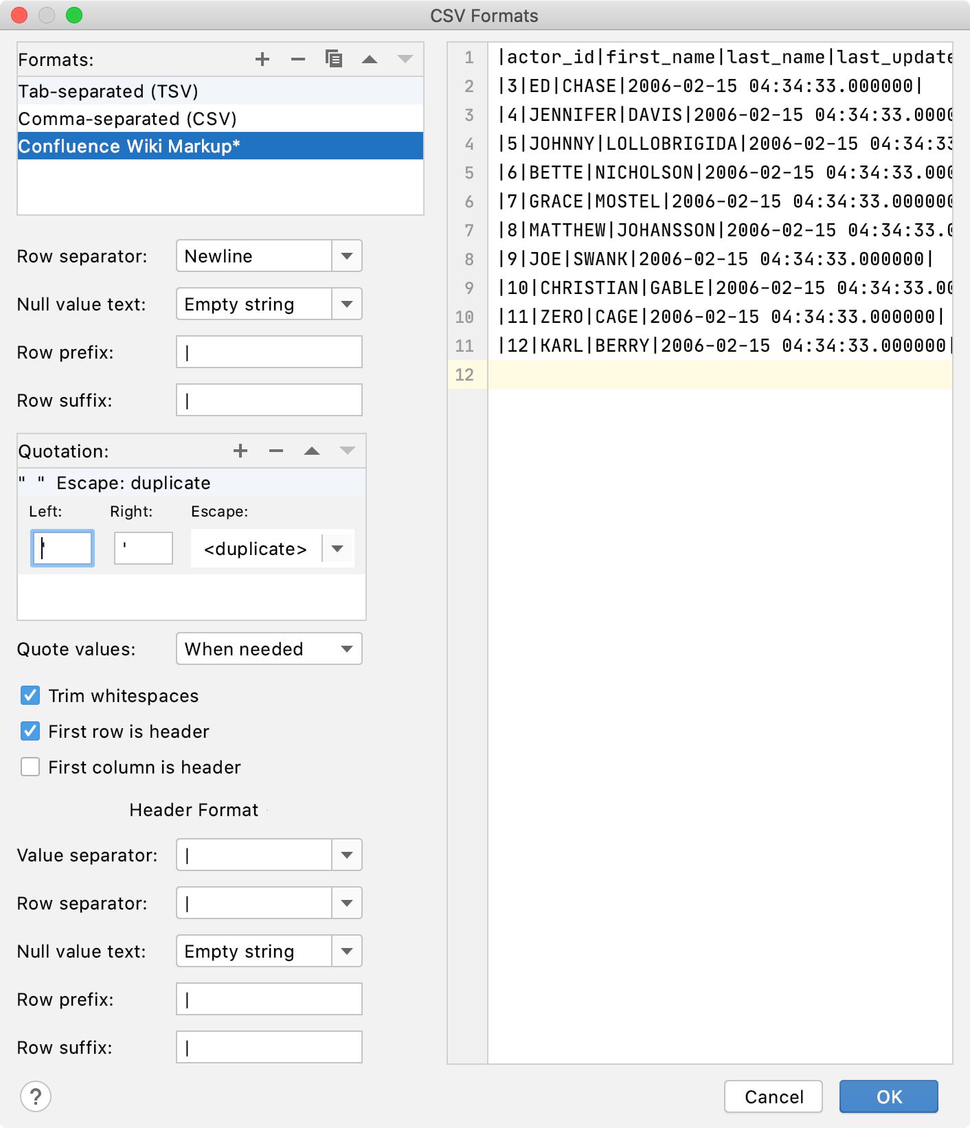 Configuring extractors