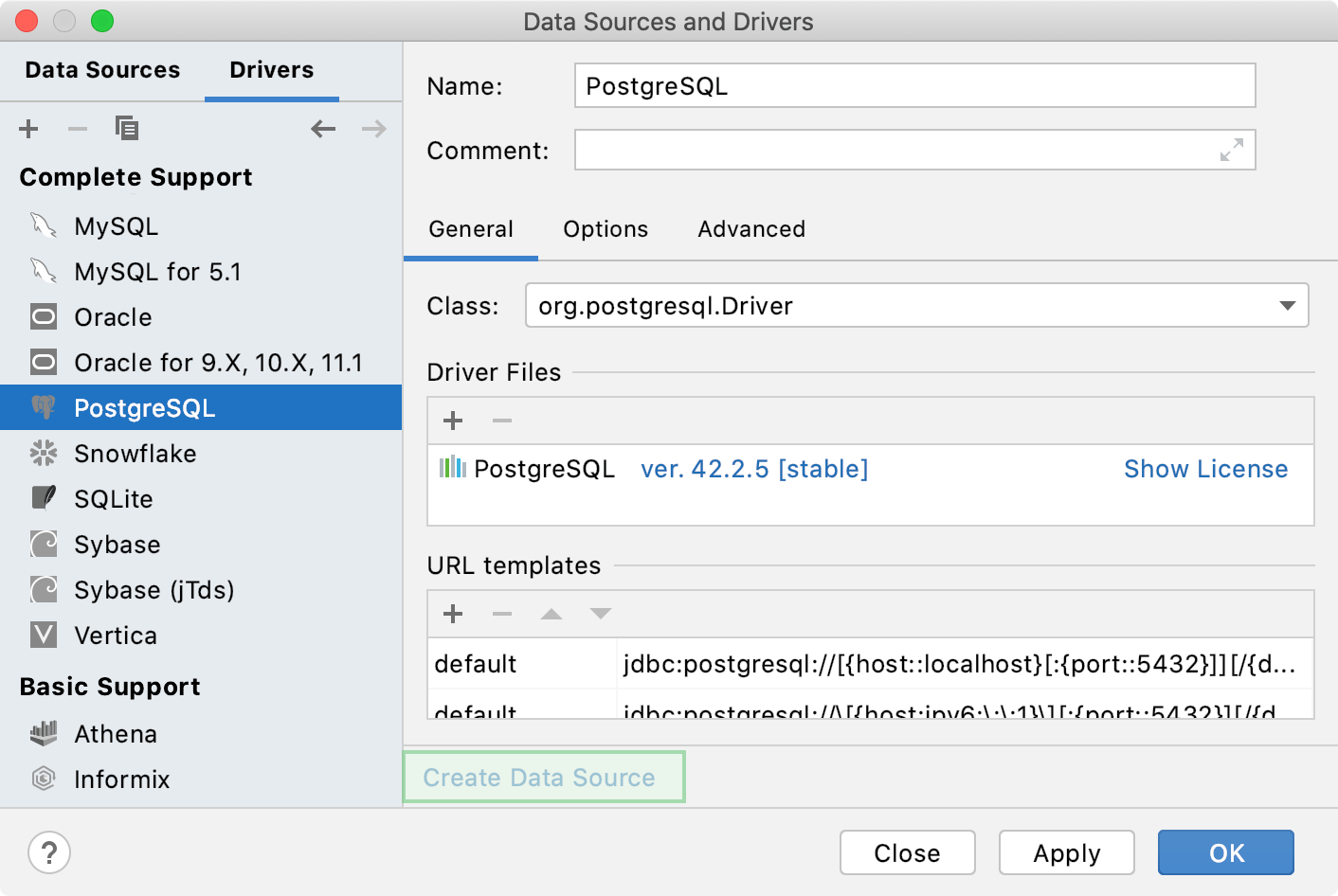 Create Data Source</for></control> link