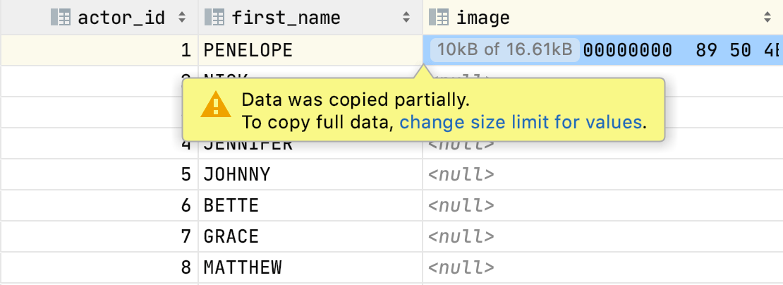 datagrip copy with headers