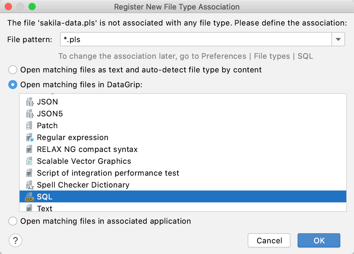 Registering a new file type