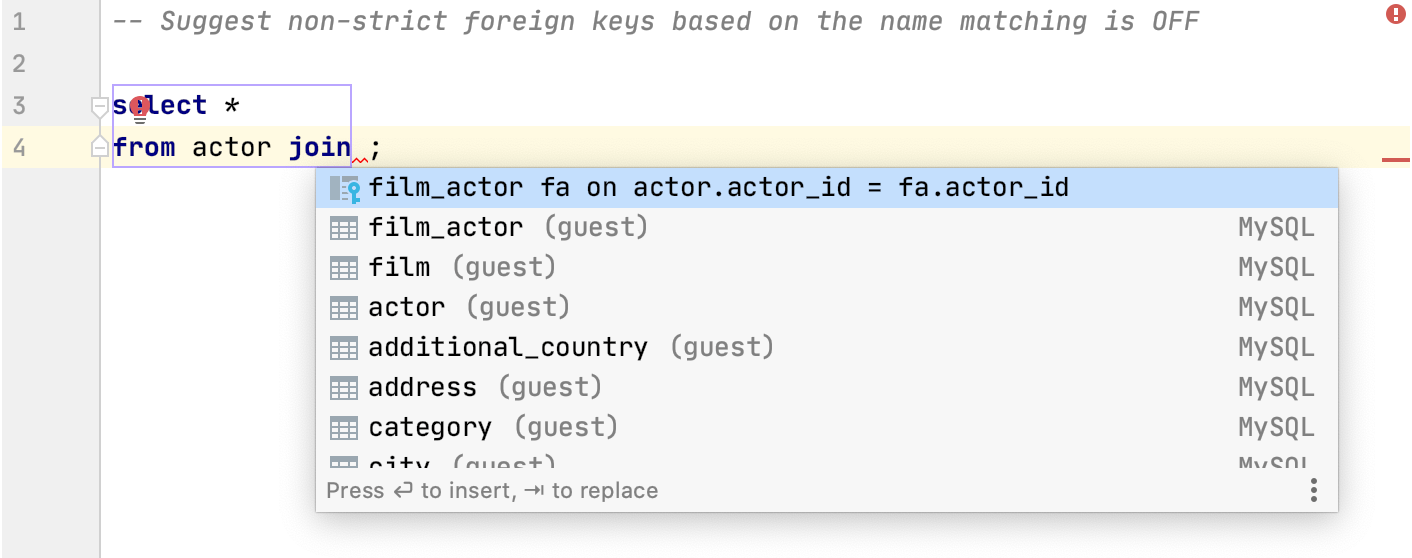 datagrip turn off parameters