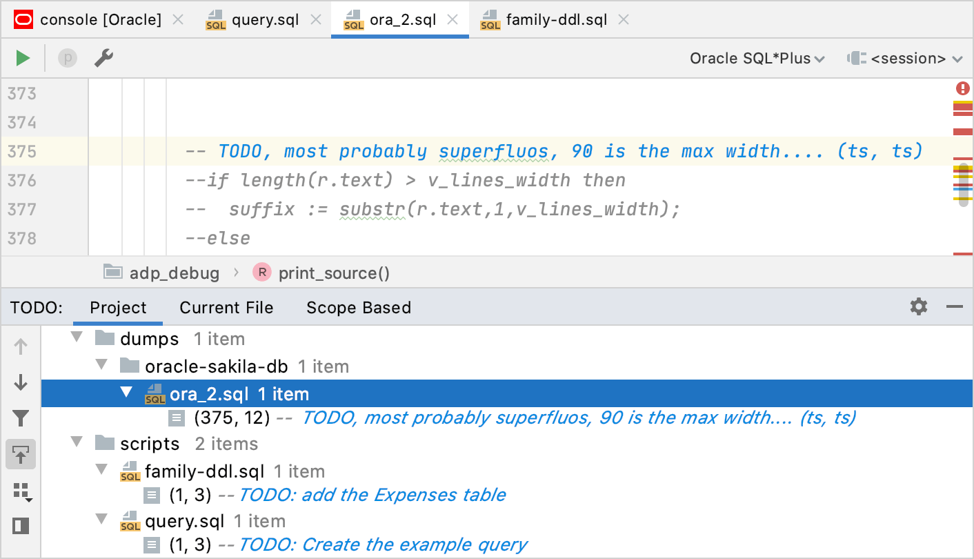 The TODO tool window The TODO tool window