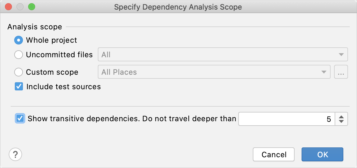 Selecting the scope of the analysis