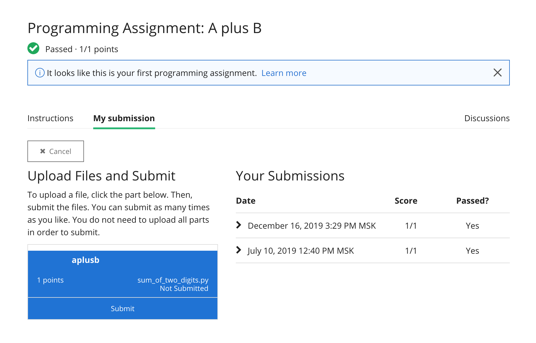 coursera submit assignment button missing