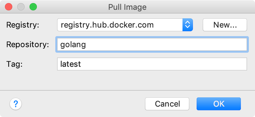 The Pull Image dialog