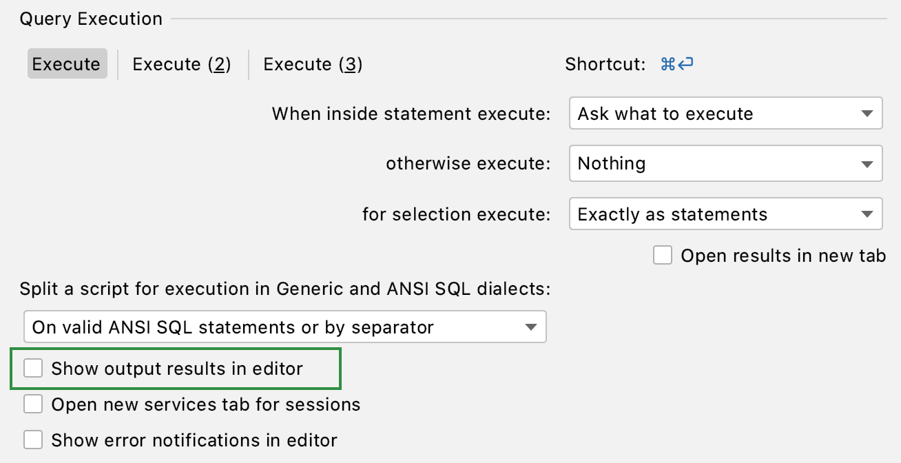 Disable in-editor results globally