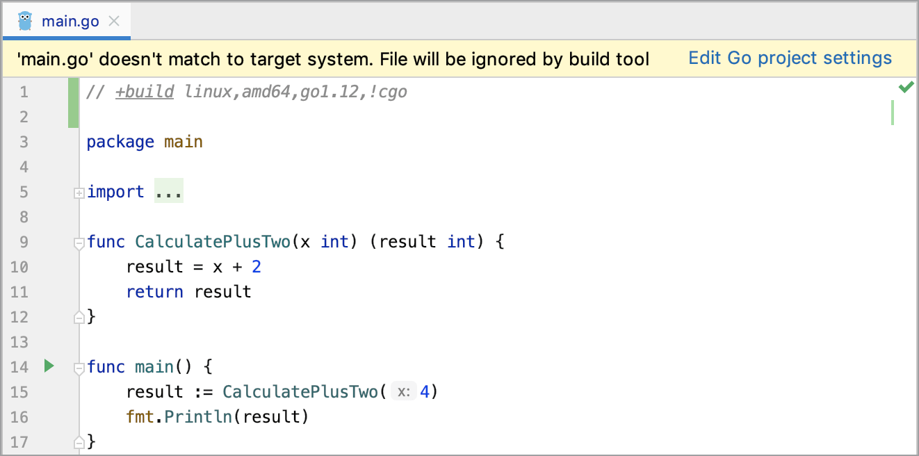 Notification about build constraints