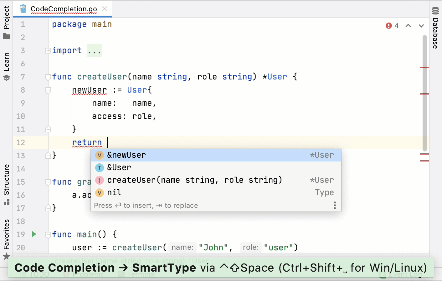 Difference between smart and basic completion