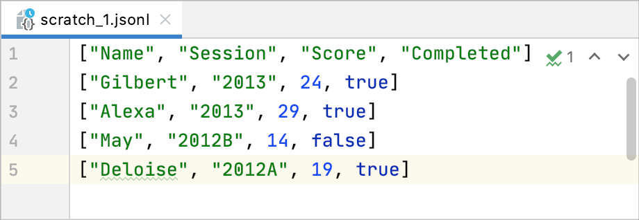 support of JSON Lines